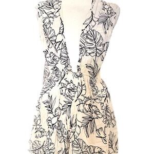 Black and White Leaf Print Dress